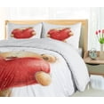 thumbnail image 5 of Ambesonne Bear Duvet Cover Sets, Romantic Mascot Red Heart, 2-King, Sand Brown Red, 5 of 7
