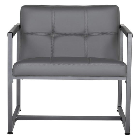 Studio Designs Home Camber Fauteuil d'Appoint Petit de Style Mi-Siècle Moderne, Cuir Fumé