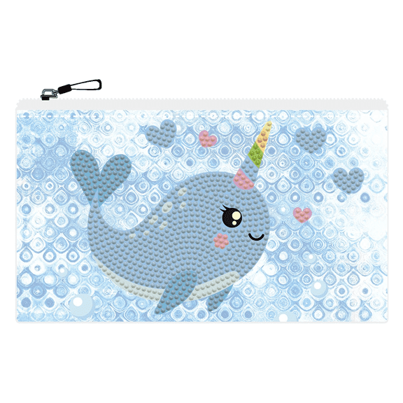 Diamond Dotz Dotzies Narwhal Love Zipper Pouch – Diamond Painting Bags for DIY Crafts, Diamond Painting Purse, Travel Organizer & Gift for Kids & Adults