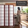 thumbnail image 5 of Oriental Furniture 6 ft. Tall Canvas Double Cross Screen - Rosewood - 6 Panel, 5 of 5