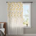 thumbnail image 4 of Weeping Flowers Sheer Curtains 72 Inches Long, Yellow Grey Spring Floral Rustic Burlap Light Filering Curtains, Breathable Simi Curtain Privacy Drapes for Living Room Bedroom Window Treatment, 4 of 9