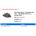 thumbnail image 2 of Rear Engine Mount - Compatible with 1991 - 1996 INFINITI G20 2.0L 4-Cylinder VIN C 1992 1993 1994 1995, 2 of 2