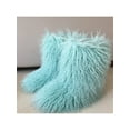 thumbnail image 5 of Ferndule Womens Fashion Mid Calf Boot Indoor Outdoor Breathable Faux Fur Cozy Furry Fuzzy Snow Boots Green Blue 8, 5 of 6
