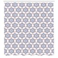 thumbnail image 3 of Pastel Shower Curtain, Spring Time Ornamental Layout of Flower Inspired Silhouettes, Fabric Bathroom Set with Hooks, 69W X 70L Inches, Pale Salmon Ceil Blue and White, by Ambesonne, 3 of 3