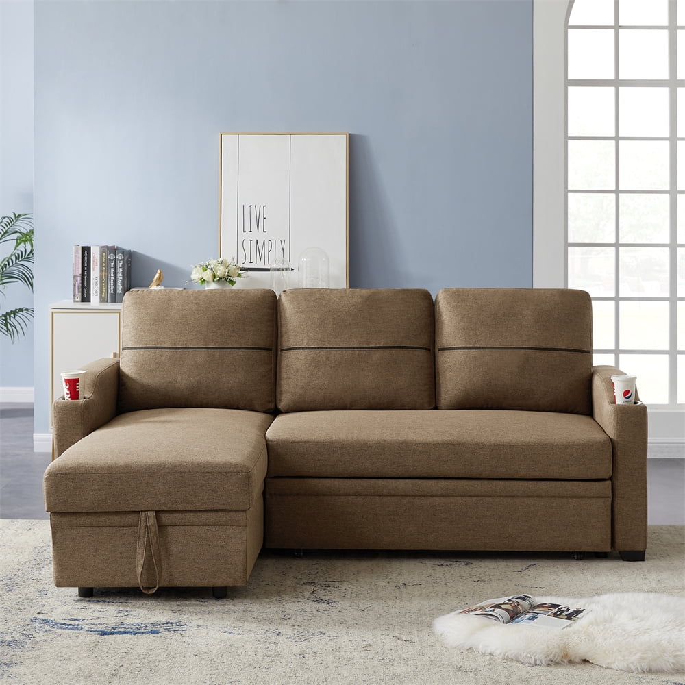 Convertible Sectional Sofa, Pull Out Sofa Bed, L Shaped Sleeper Couch