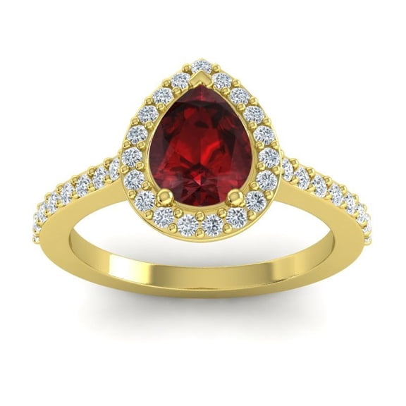 1.35 Ct New (F-G/VS1) Natural Diamond Garnet Gemstone Engagement Ring for Women Solid 14K Yellow Gold Size 7 by Diamond-Capitals