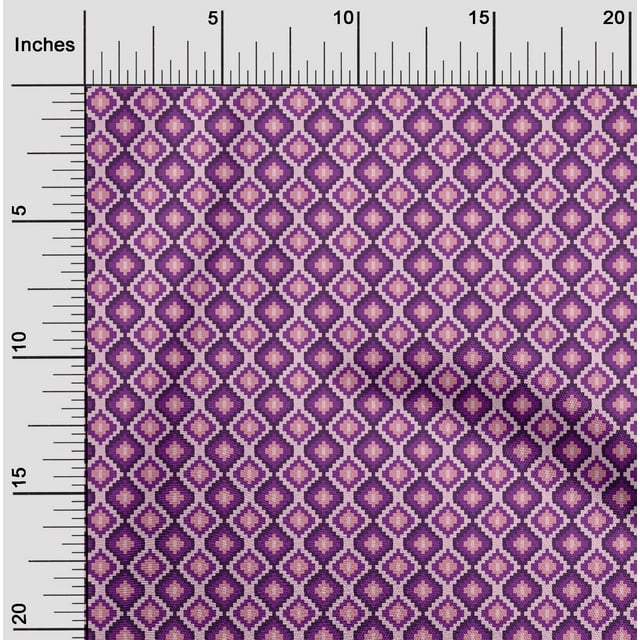 oneOone Polyester Lycra Fabric Geometric Flame Stitch_Printed Fabric 1 Yard 56 Inch Wide