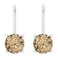 thumbnail image 3 of Clara Pucci 1Ct Synthetic Yellow Moissanite Round Cut VVS1 Screw Back Drop Dangle 18k Solid hypoallergenic Gold Designer Earrings For April, 3 of 7