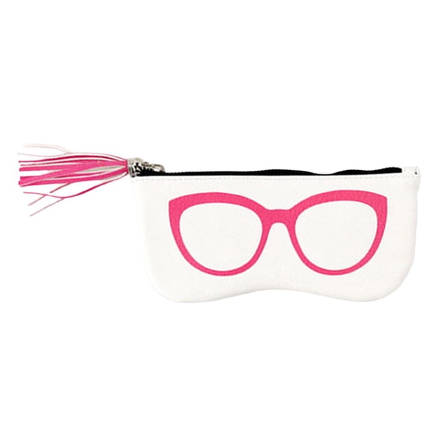 Bolsa de cuero para gafas de sol, soporte para anteojos con flecos, bolsa de almacenamiento de viaje para hombres y mujeres Blanco Zulema Porta Cremallera Gafas De Sol
