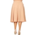 thumbnail image 4 of Women's Plus Size A-Line Casual Flared Elastic Band Solid Midi Skirt, 4 of 5