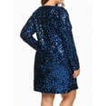 thumbnail image 3 of Weardear Women's Plus Size Sequin Dress New Year V Neck Long Sleeve Cocktail Party Dress, 3 of 5
