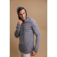 thumbnail image 5 of Men's Cottonique M17773 Long Sleeve Lightweight Cotton Jersey Hoodie (Melange Grey 2XL), 5 of 5