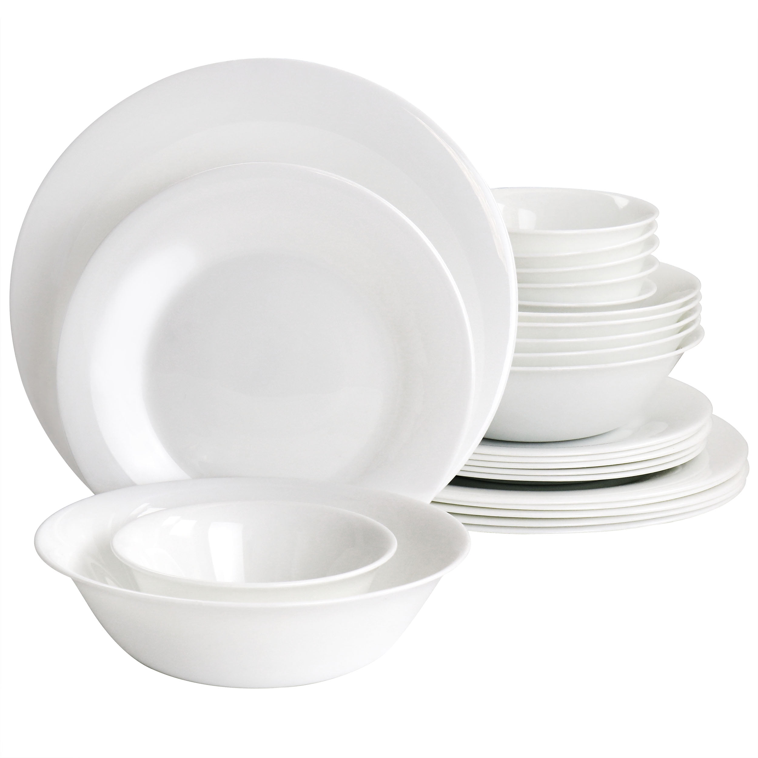 Gibson Ultra Dinnerware Set - Tempered Opal Glass, Dishwasher Safe - 36 Piece, White — Construction & DIY Use, Standard Hardware Spec