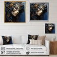 thumbnail image 4 of Designart "Tribal Inspired Fashion Woman in Gold and Blue II" Fashion Wall Art - Glam Gold Fashion Woman Hallway Wall Art Decor, 4 of 6