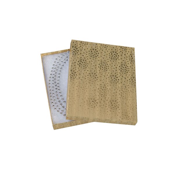 Cotton Filled Gold Embossed Jewelry Boxes 7" x 5½” x 1" Case of 100