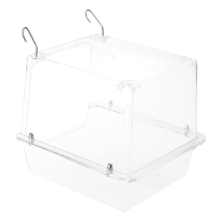 Shower Box Feeder,Sleeping Nest,Small Birds Bathtub for Pet Finch Accessories Parrot Bath Box with Clear View for Pet