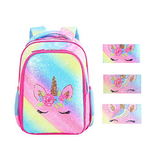 Reversible Sequin School Backpack Lightweight Little Kid Book Bag 