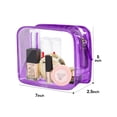 thumbnail image 2 of 3 Packs Clear Toiletry Bag, Portable Zipper PVC Cosmetic Pouch, Women Men Travel Essentials Waterproof Travel Toiletry Pouch, Airport Airline Carrying Standards (Purple XL), 2 of 6