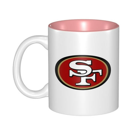 

San_Francisco_49ers 11 Oz Originality Coffee Mugs Large Water Mugs With Handle Porcelain Coffee Cup Thank You Gifts For Mom Dad And Friends Pink