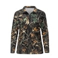 thumbnail image 4 of Yuyamidu Camo Hunting Long Sleeve Golf Shirts for Women 1/4 Zip V-Neck Collared Athletic Tennis Shirts Wood Workout Shirt for Outdoor Sports, Size 2XL, 4 of 8