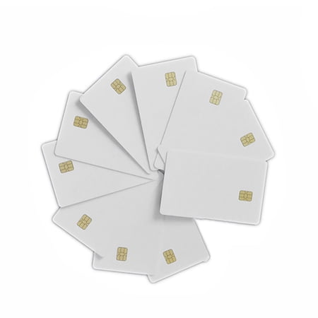 10pcs White Cards ISO7816 RFID Contact SLE 4442 Chip PVC Smart IC Cards Wholesale Lot For Rental Library Management 10 Pack