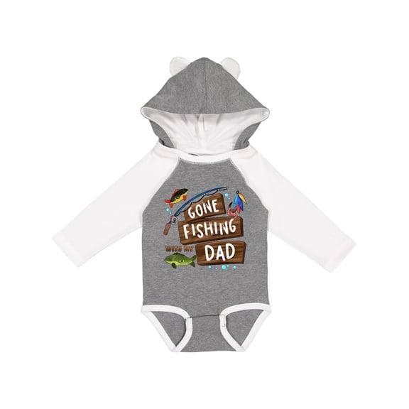 Inktastic Gone Fishing with My Dad Boys or Girls Long Sleeve Baby Bodysuit