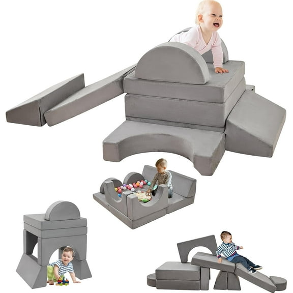 10pcs Climbing Toys for Toddlers 1-3 Inside,Baby Climbing Toys Indoor,Foam Climbing Blocks for Toddlers 1-3,Soft Play Climbing for Toddlers,Baby Climbing Blocks,Toddler Play Gym,Baby Climbing Gym