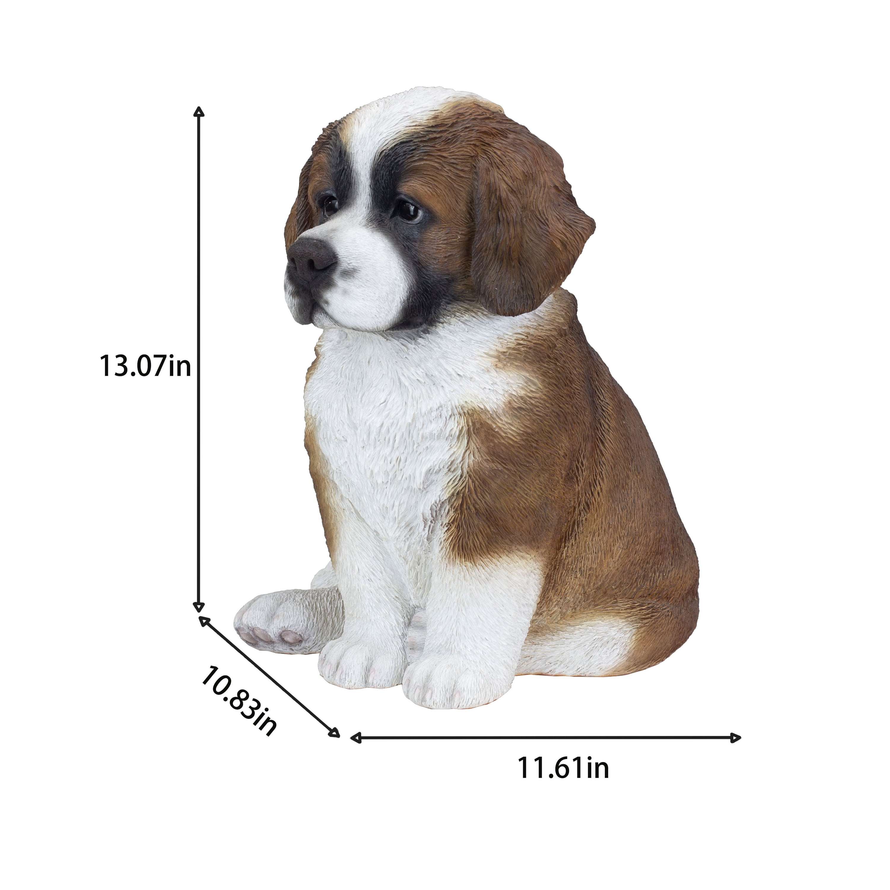 SOREAL White & Brown Saint Bernard | Handpainted Decorative Puppy Statue for Home & Garden Decor | Premium Polyresin Dog Statue | Gift for Dog Lovers | Weather-Resistant Indoor/Outdoor Decor
