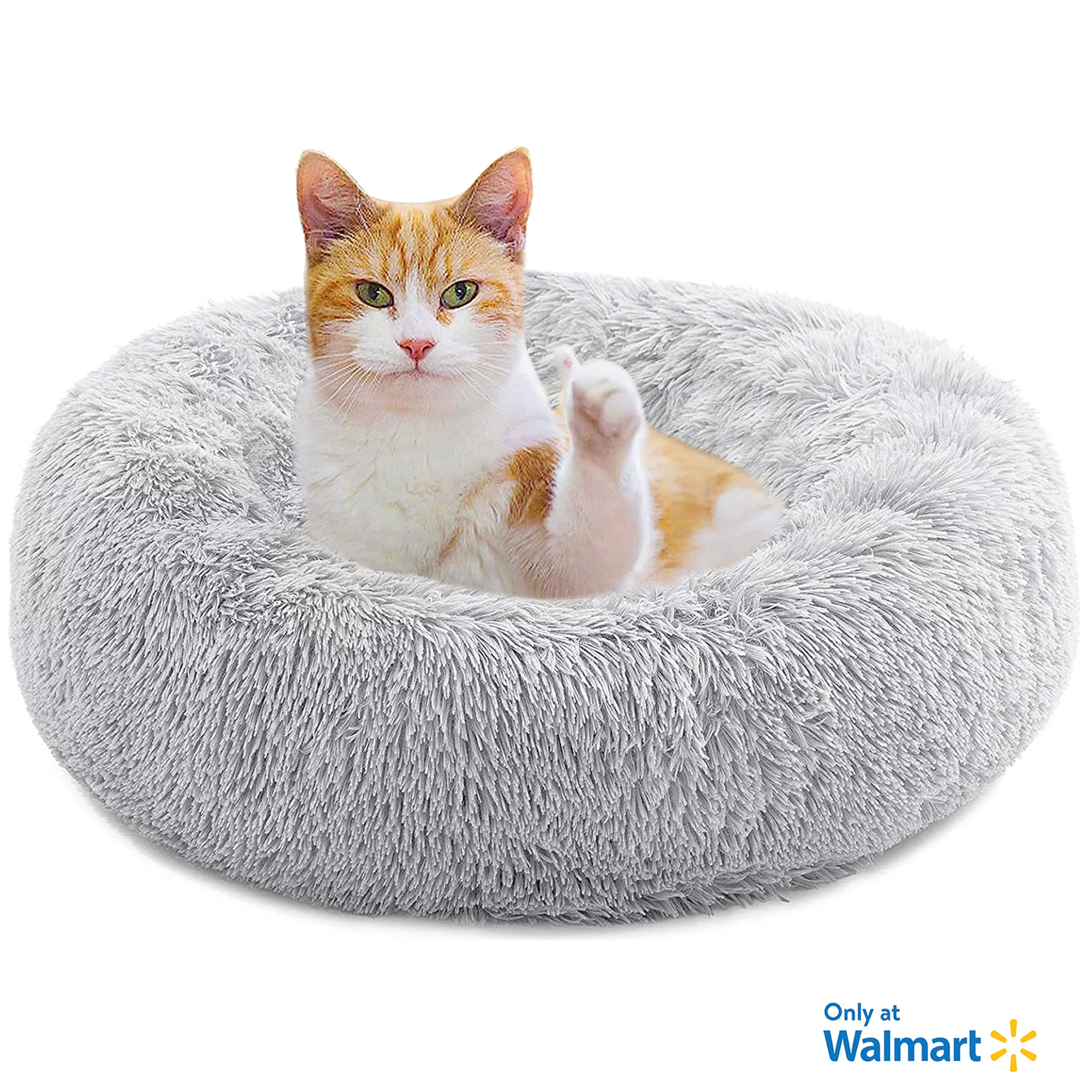 Nisrada 20-Inch Calming Donut Dog Bed, Gray photo 4