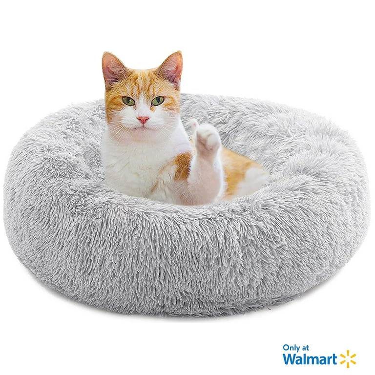 Nisrada Calming Donut Dog Bed Anti Anxiety Self Warming Cozy Soft Plush Round Pet Bed Ideal for Both Home Travel 20