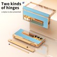 thumbnail image 4 of Allytechgroup Galaxy Z Fold 6 Case with Screen Protector, S Pen Holder Kickstand Camera Lens Protector Hinge Protection Shockproof Phone Case for Samsung Galaxy Z Fold 6, Gold+Blue, 4 of 7