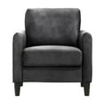 thumbnail image 3 of Home Design Airell Velvet Arm Chair with Plush Armrests and Sleek Black Legs, Modern Upholstered Design for Living Room, Dark Gray, 3 of 7