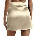 thumbnail image 4 of Maean Women Satin Skirts High Waist Silky Solid Color Silky Mini Skirt Office Work Business Short Dress, 4 of 5