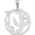 thumbnail image 3 of Sterling Silver Large Rhodium-Plated Fancy Script Letter U Initial Pendant (Width 25.55) (Length 34.61) - Jbsp, 3 of 5