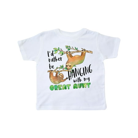 

Inktastic Id Rather Be Hanging with my Great Aunt- Cute Sloths Gift Toddler Boy or Toddler Girl T-Shirt