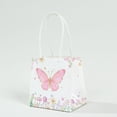 thumbnail image 5 of BalsaCircle 12 Pink 4" Glitter Butterfly Paper White Favor Bags with Handles Party Events Decorations, 5 of 8