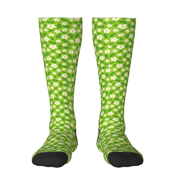 Fotbe Daisies Flowers Calcetas Divertidas Estampadas para Hombre y Mujer, Calcetas de Algodón hasta la Rodilla para Caminar, Correr, Enfermería y Embarazo