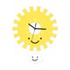 thumbnail image 1 of Reloj de pared de péndulo, decorativo, creativo, con diseño de dibujos animados, silencioso, con forma de sol, ideal para aulas, cocinas, hoteles, com, 1 of 9