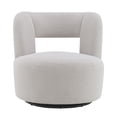 thumbnail image 3 of Grey Round Swivel Armchair | 360° Swivel in Bedroom and Reading Room | 100% Polyester Material, Colorfast | Solves Maintenance Challenges with Long-Lasting Fabric, 3 of 6