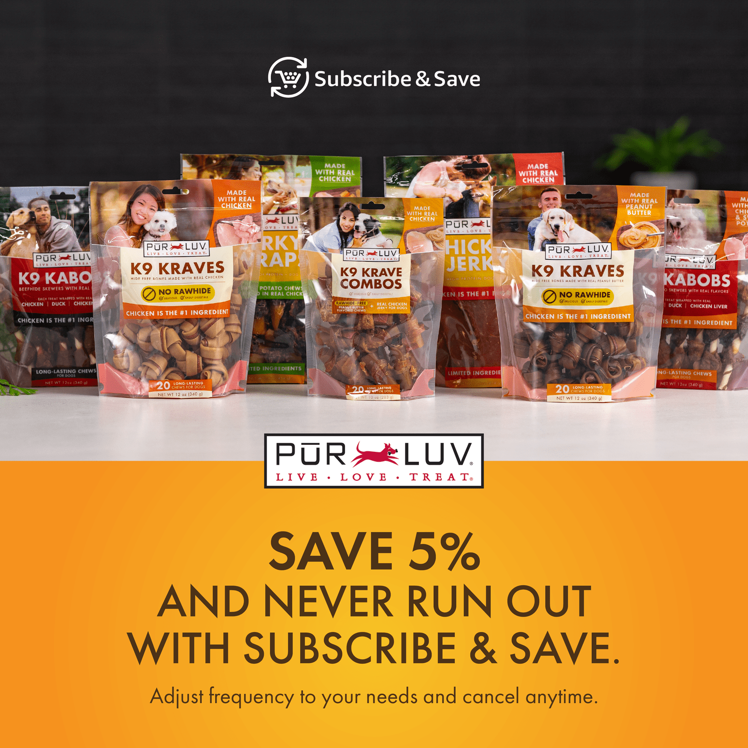 PUR LUV K9 Krave Combos Mini Bones Dog Treat, Peanut Butter and Chicken Jerky Flavor, 20 Count