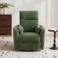 thumbnail image 3 of LINSY HOME Electrics Accent Chair, Corduroy Fabric Swilvel Chair for Bedroom, Living Room, Green, 3 of 8