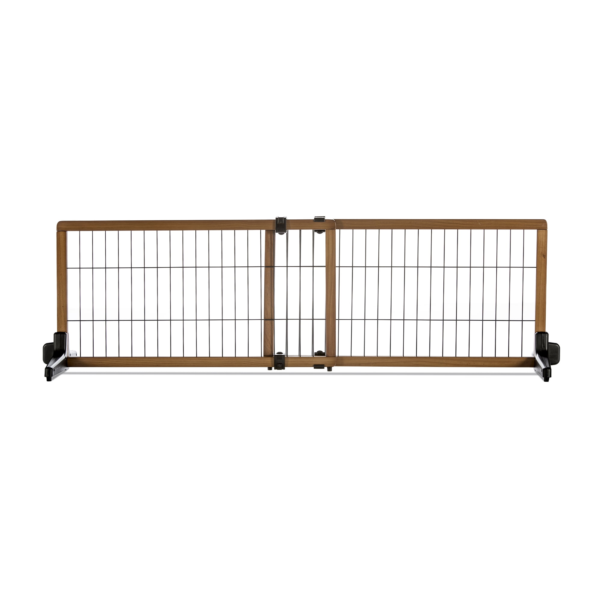 Carlson Pet Products Adjustable Freestanding Pet Gate, Premium Wood, Brown, 41"-70" L x 20" H