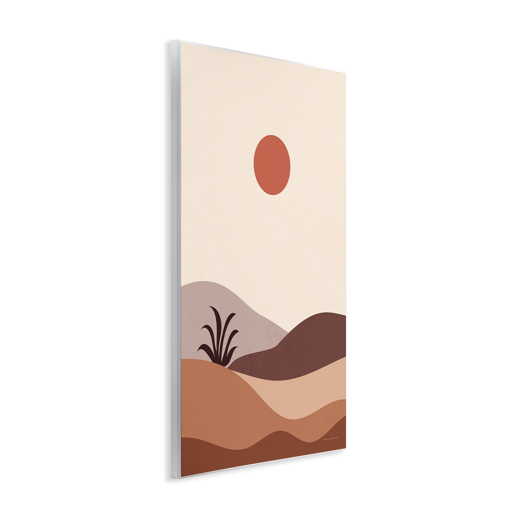 Stupell Industries Boho Desert with Plant Landscape & Nature Painting Unframed Art Print Wall Art, 13 x 19