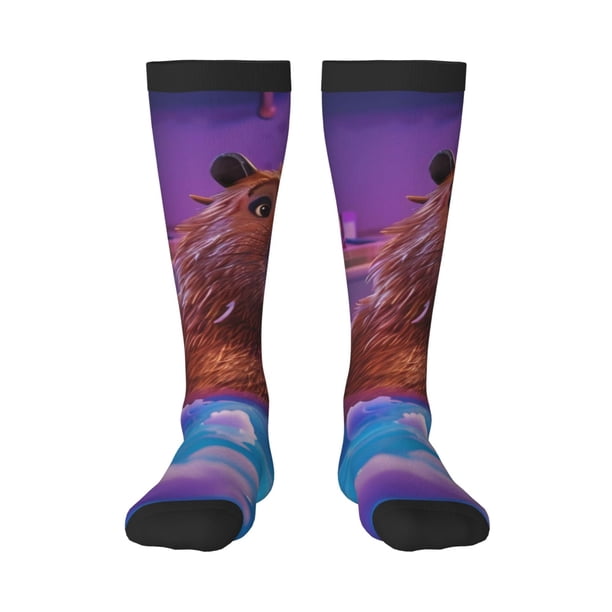 Fotbe Capybara Bathtub Fun Calcetas Divertidas Estampadas para Hombre y Mujer, Calcetas de Algodón hasta la Rodilla para Caminar, Correr, Enfermería y Embarazo