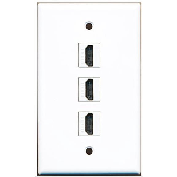 RiteAV - 3 Port HDMI Wall Plate - White