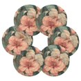 thumbnail image 2 of WOBOGO Exotic Pink Flowers Coil Coasters Set of 6 Minimalist Cotton Woven 3.94 inch Non-Slip Insulated and Absorbent Home Accessories., 2 of 7