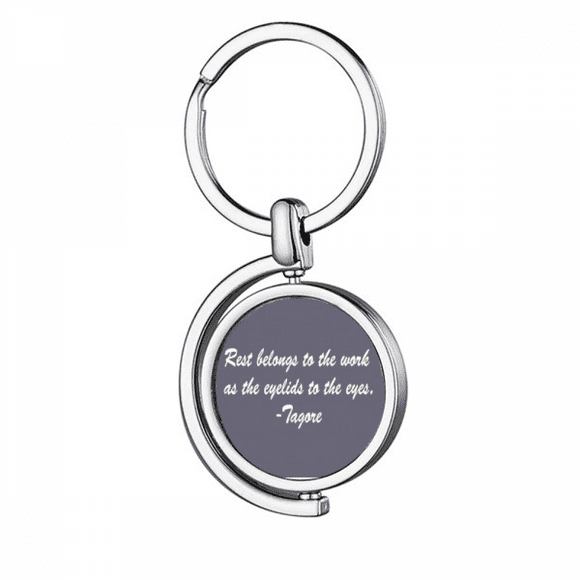 Qoutes Famous People Healing Rest Work Eyelid Eyes Rotating Keychain Metal Keyring Holder