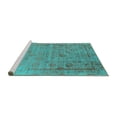 thumbnail image 2 of Ahgly Company Machine Washable Indoor Rectangle Oriental Turquoise Blue Industrial Area Rugs, 2' x 5', 2 of 4
