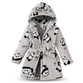thumbnail image 3 of LYMAYTER Kids Boys Hoodie Robe Plush Fleece Hoodie Bathrobe for 1-7Y Little Boys Toddler Soft Warm Mid Length Pajamas, 3 of 10