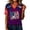 Dark Purple, variant on Women's Summer Tops 2026 Soccer Cup V Neck Short Sleeve Fan Wear USA Soccer Jersey American Flag Football Graphic Tees White S